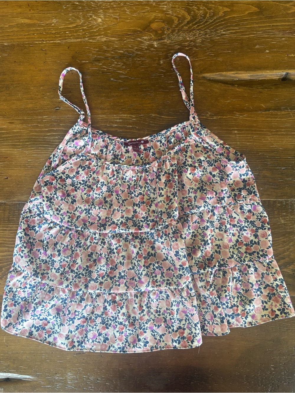 Floral Pink Tiered Camisole Top